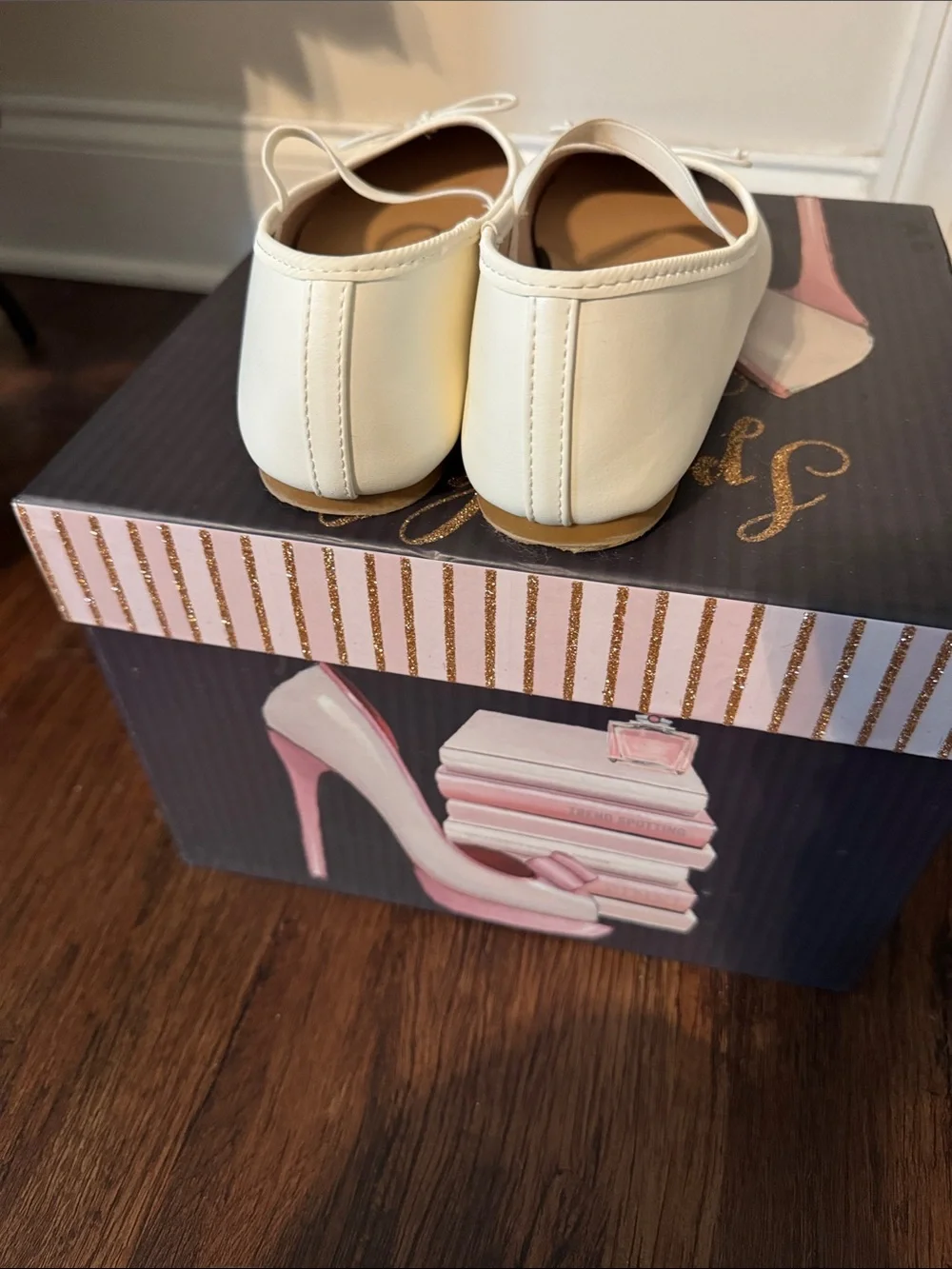 wonder nation Cream Bow Mary Jane Flats